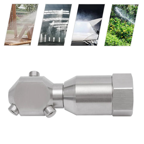 360° rotating spray nozzle, side view, 1/2-inch, 304 stainless steel, for barrel and tank cleaning.