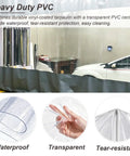 Heavy Duty Thermal Insulated Garage Divider Curtain With No Sweat Setup Track Durable Pvc Partition Barrier For Warehouses That Blocks Dust And Paint Mist Real Tight showing waterproof and tear-resistant material.