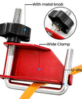 Four Piece Hose Pinch Off Pliers Set In Carbon Steel For Automotive Fuel Lines And Cooling System Hoses Including Three Eighths Inch One Half Inch One Inch And One And Three Quarters Inch Non Damaging Line Clamp Pliers Tool Kit For Safe DIY And, showing metal knob and U-shaped clamp in close-up.