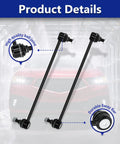Heavy-Duty Front Sway Bar Links For 2016-2021 Honda Pilot, 2017-2021 Honda Ridgeline, 2014-2020 Acura MDX, And 2019-2021 Honda Passport, Beefed-Up OEM-Quality Suspension Upgrade With Direct Fit For Improved Handling And Reduced Body Roll. Two black front sway bar links with ball joints