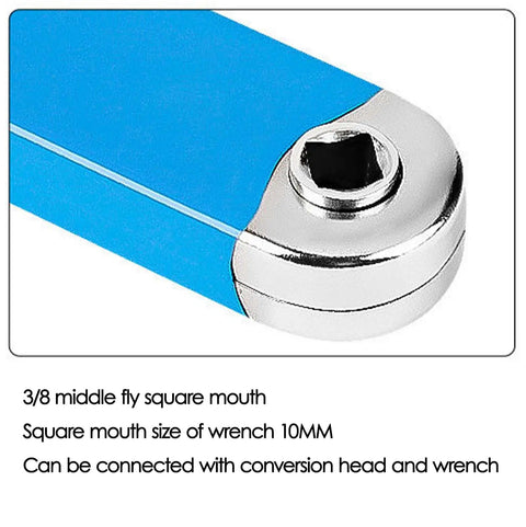 Offset Extension Wrench Set With Zero Degree Swing Arc For Maximum Access, Heavy Duty High Carbon Impact Tool Built For Automotive, HVAC And Industrial Machinery, Includes One Quarter Inch, Three Eighths Inch And One Half Inch Drives; 3/8 square mouth 10mm