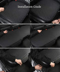 Installation of PU Leather Car Seat Bottom Protector Covers Set, 2 Front Seat Pad Mats Plus 1 Rear Bench Cover, Universal Fit