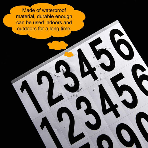 Self Adhesive Vinyl Address Numbers Stickers, 240 Pieces On 10 Sheets, Reflective And Weatherproof, waterproof decals with water drops