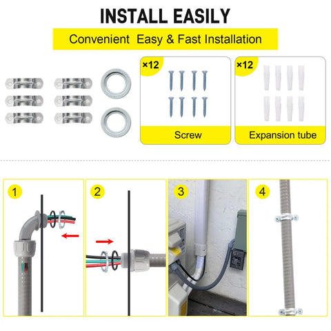 Flexible Half Inch Non Metallic Liquid Tight Electrical Conduit Kit, installation guide for home and job site wiring