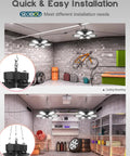 Two Pack Plug In Garage Light With Six Deformable Panels Linkable 200W LED Shop Light 20000LM 6500K Daylight