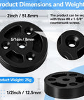 Heavy Duty Deck Ledger Spacers Bulk Pack Featuring Two Inch Round Base And Half Inch Width For No Sweat Installation Plus Top Notch Drainage On Your Next Backyard Build with detailed dimensions.