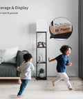 Space Saving Floor Lamp With Shelves, Modern Corner Shelf Lamp With 3 Color Temperature LED, 9W 800-Lumen Bulb in living room