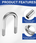 304 Stainless Steel Hose Barb Fitting Three Eighths Inch To Three Eighths Inch U Shaped Joint Connector Barbed Splicer product features