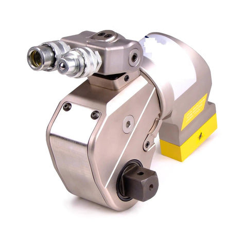 Heavy Duty Hydraulic Torque Wrench Two And A Half Inch Square Drive Adjustable Range Aluminum Alloy Body For Jumbo Bolts with precision fittings and sturdy build.