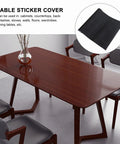 Self Adhesive Wallpaper Roll For Cabinets Sleek Black Waterproof Pvc Vinyl Wrap Realistic Wood Texture Easy Peasy Peel And Stick No Sweat Kitchen Upgrade Game Changer on a dining table.