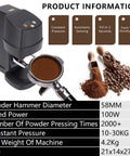 Boss Level Pro Cordless Electric Coffee Tamper Boasts Crisp Digital Display And Slick 58 Mm Auto Press For Flawless Espresso Tamping Every Single Morning, showing compact design and 58mm portafilter.