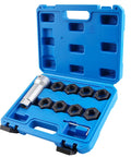 All-In-One Axle Thread Repair Kit For Spindles And Wheel Studs By Syizyen in a blue case with 8 dies and extension bar