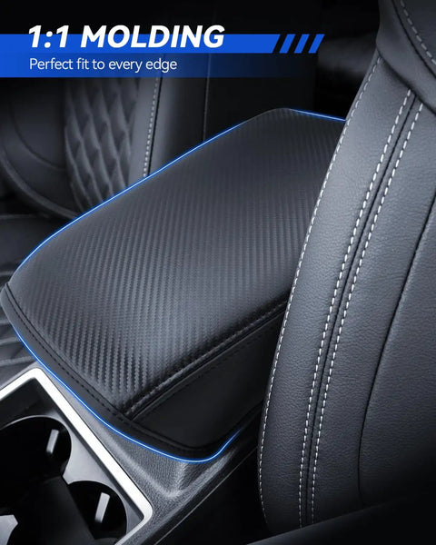Armrest Cover For 2022 2023 2024 2025 Mitsubishi Outlander SE Black Edition SEL Center Console, microfiber leather