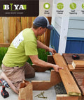 Person using Built Legit Quarter Inch By Three Quarter Structural Lag Screws Fifty Pack With Torx Star Drive for deck building project.