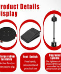 Heavy Duty Electric Pallet Wrap Machine And Stretch Film Dispenser display with enlarged turntable, foot switch, and upgraded spindle.