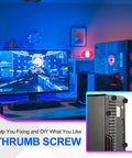 Rock Solid M4 X 6mm Threaded Knurled Thumbscrews Stainless Steel Clamp Knobs for Monitor Mount Arm in gaming setup.