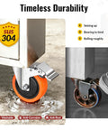 Stainless Steel 4 Inch Casters Set Of Four For Furniture And Equipment Anti Rust 304 Stainless Steel Heavy Duty Wheels in wet conditions