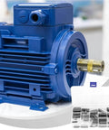 Electric motor with attached carbon steel Woodruff Key Stock Assortment In Carbon Steel For Round Ended Feather Keys Parallel Drive And Square Shaft Keyways For Fasteners In Mechanical Industry 180 Pieces Easy Install Pro Grade Shop Ready.