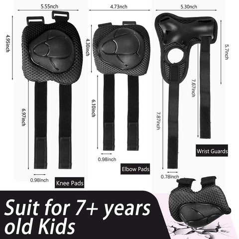 Adjustable Kids Helmet Set For Ages 3 To 15 Perfect For Biking Skating Rollerblading Scooters And More Dial Fit Protection with knee, elbow, wrist pads