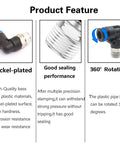 Elbow Push To Connect Air Fittings 8mm And One Eighth Inch NPT Thread 90 Degree Pneumatic Quick Connect Tubing Fittings Product Features