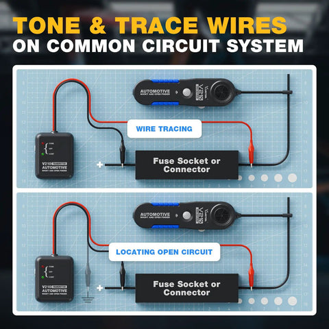 Diagram showing Go To Wire Tracer Open And Short Finder for Automotive Electrical Systems detecting circuits and leaks.