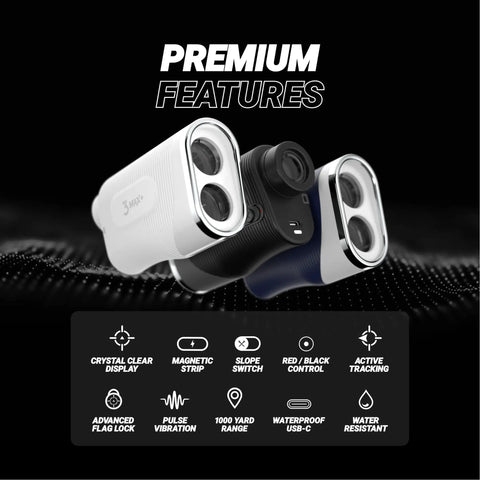 Series 3 Max Plus Golf Rangefinder With Slope Switch And Pulse Vibration, 1000 Yard Rangefinder, 6X Magnification Laser