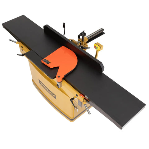 Industrial Grade 16 Inch Parallelogram Jointer With Helical Cutterhead 7.5 Hp Three Phase Motor Precision Cast Iron Table with orange safety guard