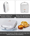 Imusa 4 Slot Electric Arepa Maker, 1200 Watt Nonstick Griddle For Fluffy Corn Cakes, compact design with nonstick plates.