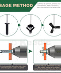Instructions for using 80Pcs Blind Rivet Set Featuring Four Sizes 9/16 3/4 13/16 And 1 Inch Black Large Flange Aluminum Pop Rivets