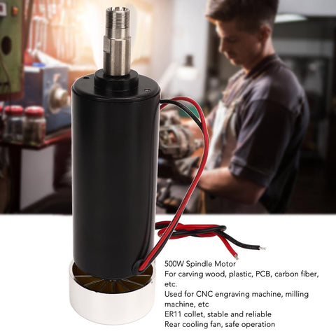 Heavy Duty 500W Air Cooled CNC Spindle Motor With 52MM Shaft And 12000 RPM High Torque for precision milling and wood engraving.