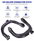 Bolt On Front Upper Control Arms With Ball Joints For Trailblazer Envoy SUVs 2002 To 2009 Upgrade Kit Includes Driver And Passenger Side Arms Plus Two Front Upper Ball Joints, black steel