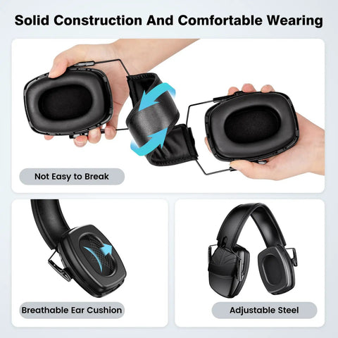 Premium Hearing Protection Ear Muffs For Shooting Range And Lawn Work Noise Reduction 35 dB Safe For Kids And Adults