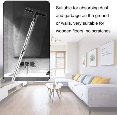 Hardwood Floor Vacuum Brush With 1-1/4 Inch Extension Wands Replacement Attachment For Most Vacuums 12 Inch Natural Horsehair Bristles