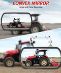 Rock Solid Magnetic Side Mirror For Tractors And Lawn Mowers With Slick Wide Angle Convex Glass And Knockout Vibration Free Install For Heavy Duty Grind Days showing tractor view.