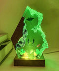 Scuba Diver Ocean Resin Lamp With Multicolor LED Night Light, USB Powered Handmade Epoxy Decor with green glow