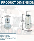 Three Eighths NPT Ag Hydraulic Quick Connect Coupler ISO 5675 Poppet Pioneer Style dimensions and measurements diagram