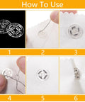 Guide on using Clear Plastic Sew-On Snap Buttons Kit With 36 Sets In Three Sizes 7.5mm 10mm 12.5mm Invisible Fasteners for clothing.