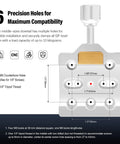 Diagram of Medium Dovetail Clamp With Brass Screw Mount Plate For Telescopes Attach Finderscope And Guidescope On Tripod