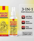 Heavy Duty Rust Remover And Anti Rust Lubricant Spray Doing The Heavy Lifting On Stuck Chains And Gears While Clearing Gunk And Leaving Zero Mess Behind For Tight Spots Anytime You Gotta Fix Something, 180ml spray bottle with precision nozzle.