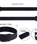 50 Pack Reusable Hook And Loop Cable Ties 6 Inch Fastening Straps For Cable Management Black with hook and fabric detail
