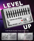10-Band Equalizer Pedal For Guitar And Bass With Low-Noise And True Bypass Delivers Clean Signal For Live Stage And Studio Recording