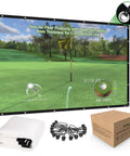 Golf Simulator Impact Screen With 3D Air Mesh For Home Indoor Practice, durable hitting net, and projection screen setup