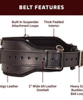 Comfort Belt System For Work Gear, 5 Inch Wide Utility Belt With 2 Inch Leather Overbelt, heavy duty buckles, suspender loops