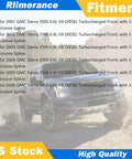 Beefed Up Front Suspension Kit With Tie Rod End Idler Arm Pitman Arm Idler Arm Bracket Ball Joint Sway Bar Link For Sierra 3500 2001-2006 6.6L V8 shown with a blue truck in a dusty terrain