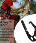 Aluminum Tree Climber Hook With Single Hand Operation For Outdoor Chainsaw Tool And XL Carpenter Harness Belt Gear shown with tree climbing gear