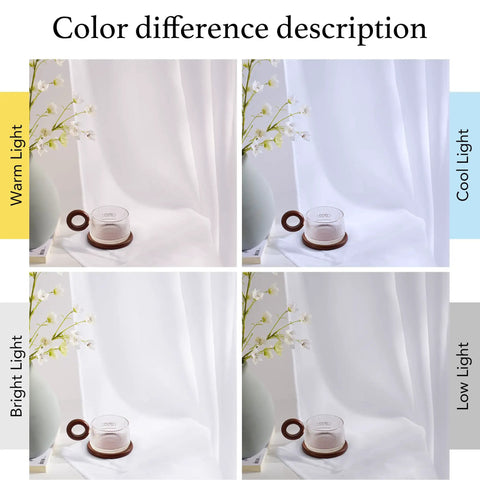 White Sheer Curtains 63 Inch Long For Bedroom And Kids Room, Lightweight Voile Drapes, Color Differences in Various Lighting