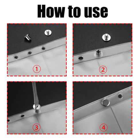 Step-by-step instructions on using Top Shelf Kickass Chicago Screws Assorted Hardware Kit for leather working projects.