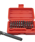 34-Piece Screwdriver Bit Set With Mini Ratchet Wrench, 1/4-Inch Drive, Security Hex Bits, Chrome Vanadium Steel in red case