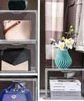 4 Piece Clear Acrylic Handbag Storage Organizer Set For Closet With Large Capacity Easy Access Stackable Display Boxes