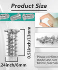 Heavy Duty Drawer Rail Euro Screws One Hundred Pack Cabinet Slide Replacement Fastener Set showing size 0.51 inch and 0.24 inch.